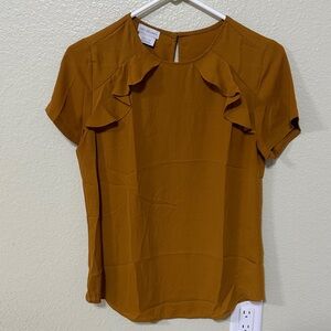 Van Heusen Mustard Ruffle Sleeve Blouse